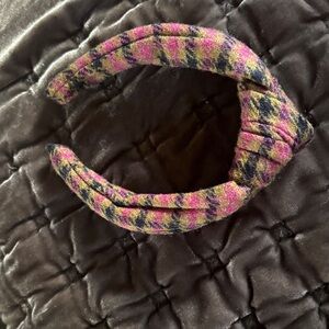 Jcrew Headband Stylish Pink and Black Plaid Headband